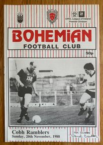 Very Rare 1988 Bohemian v Cobh Ramblers - Opel League of Ireland Premier Division Programme