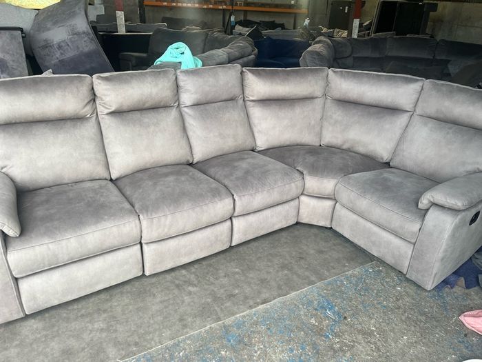 Grey corner recliner sofa