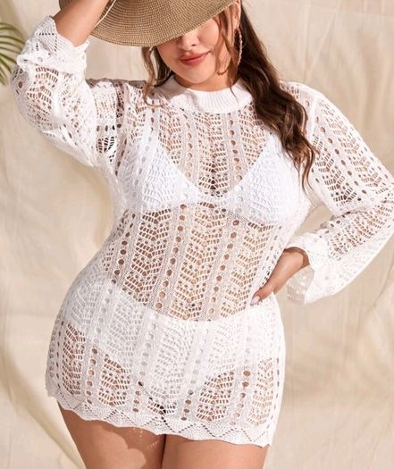 crochet beach mini dress