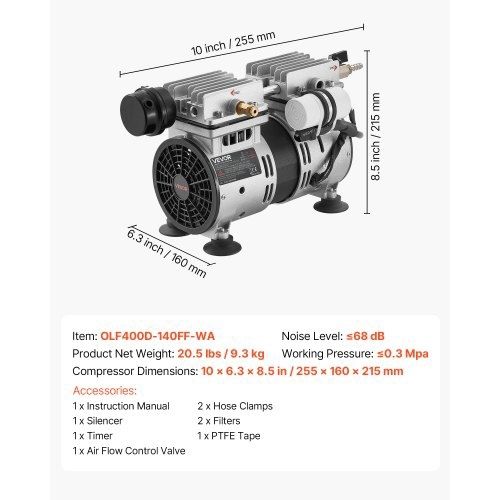 Pond Aerator, 5.2CFM 4/5HP Air Compressor, Lake Aerator for Ponds up to 3 Acres, Overheat Protection & Anti-Backflow Valve, 590W Powerful Motor