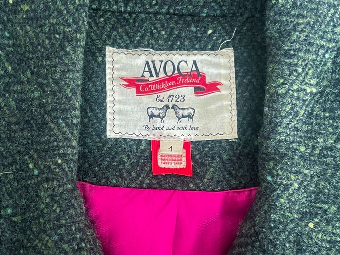 Avoca - Womens Lambswool Button Up Jacket - Green Tweed - Sz 1