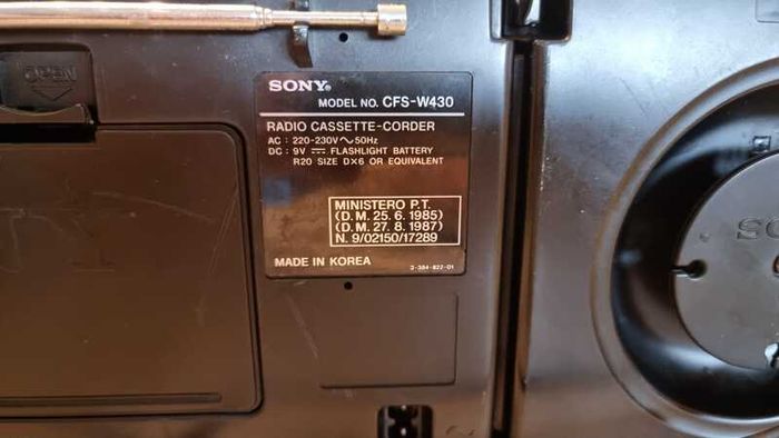 From 1992 Sony CFS-W430 Vintage Radio Cassette recorder, working perfect.