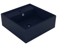 Luxury Basin Overflow Square Matt Dark Blue 41x41 cm Ceramic