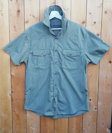 Craghoppers mens solardry short sleeve shirt green medium size