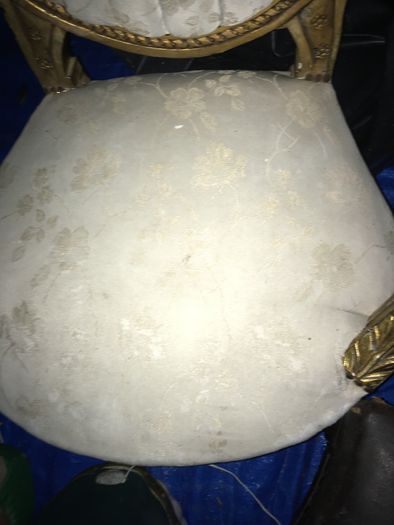 2 Antique Gold chairs with oval back