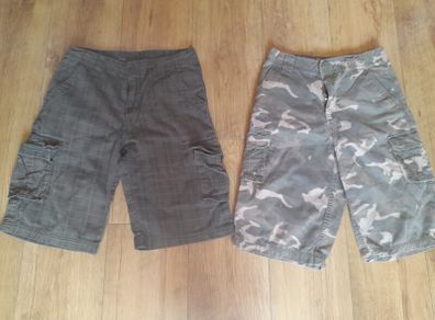2 pairs of boys cargo shorts 26 inch waist