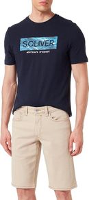 S.Oliver Men's Shorts, Denim Bermuda Shorts, Brown, Size L / EU 33