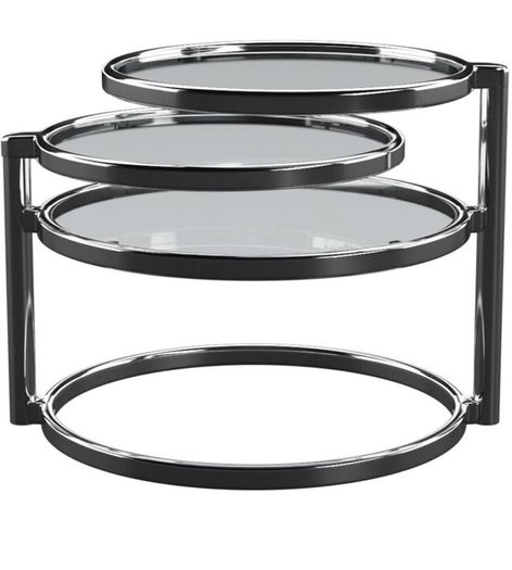 Eterntity Glass Coffee Table Frames with Swivel Motion, Chrome/Clear, 58x50x43 cm (FREE POSTAGE)