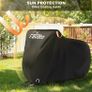 Bike Cover for 3 Bikes 210T Waterproof Outdoor  Bicycle Storage, Black Cover with Lock Hole, 2 Windproof Buckles & Storage Bag, UV Protection for Mountain & Road Bikes (220/120/110cm) Image 3