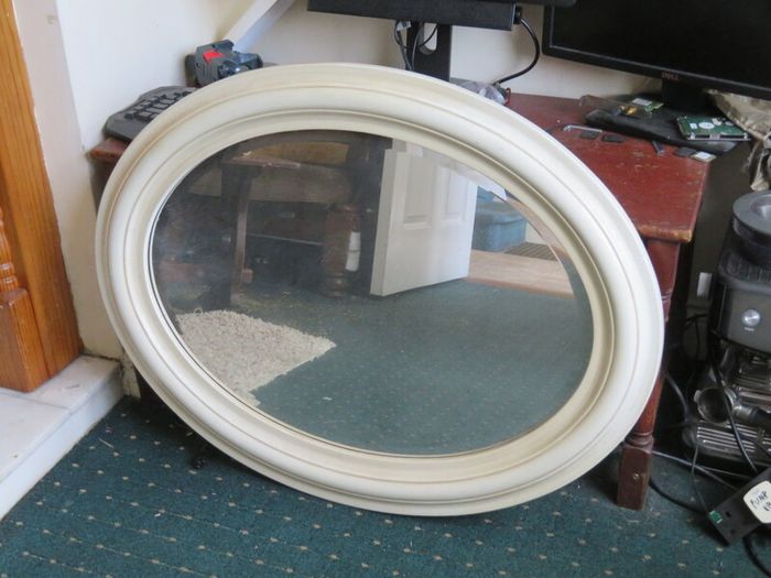 Cream Oval Mirror