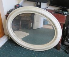 Cream Oval Mirror