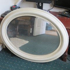 Cream Oval Mirror