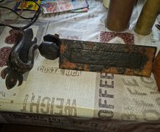 Old Cast Iron Door Knocker, Handle and Letterbox Postage Available Sold together