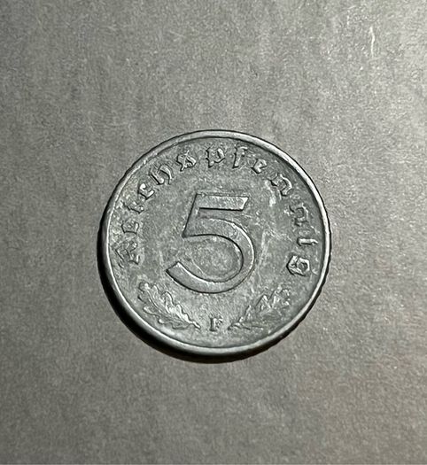 Germany 1940 F, 5 Reichspfennig WWII Coin