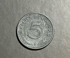 Germany 1940 F, 5 Reichspfennig WWII Coin