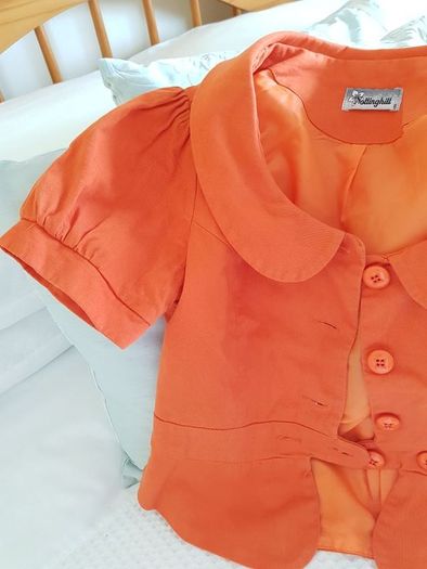Orange Short Sleeve Jacket - Size 8