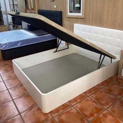White Ottoman Storage Bed single