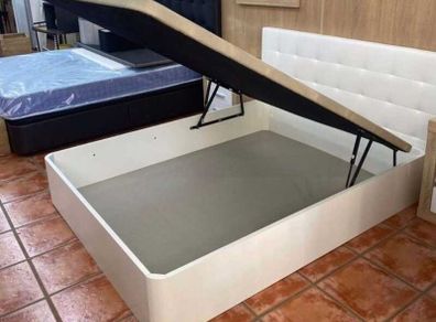 White Ottoman Storage Bed single