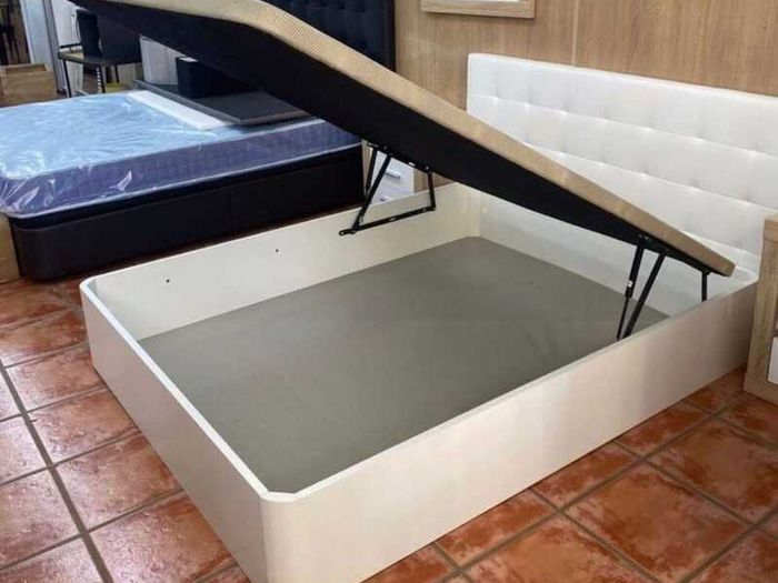 white Ottoman Storage Bed Double