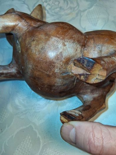 Hardwood Handcarved Pig