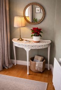 Floral half moon table