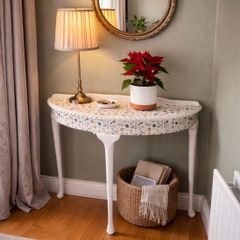 Floral half moon table