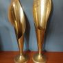 A Fabulous Pair of Rare Antique/Vintage Brass Arts & Crafts Style "Calla Lily" or "Trumpet" Vases with Hand-Beaten Repousse Finish  - Priced as a Pair, But Can be Sold Separately Image 2