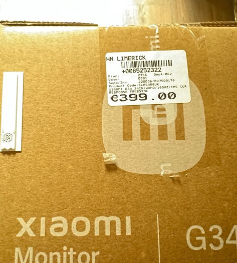 XIAOMI 34" Curved Gaming Monitor - Brand new in box