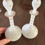 PAIR Antique French Jeweled Opaline Glass Image 2