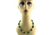 Vintage green chalcedony necklace