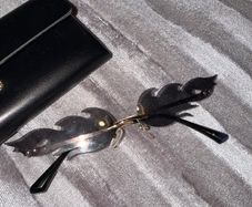 Men's Black and Gold Sunglasses