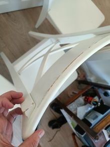 4 white ikea kitchen chairs