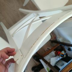 4 white ikea kitchen chairs