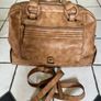 A-WEAR BAG OVERNIGHT WEEKEND Camel beige Stylish Faux Leather bag. Brass hardware In Very Good Condition. Generous sizing Image 3