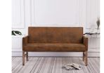 Bench With Armrests, Upholstered Bench, Sofa, Couch For The Kitchen, Living Room, 2 Seater, 140 cm, Brown Suede Look