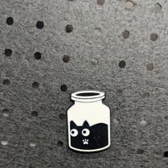 Cute cat in a bottle enamel pin