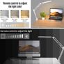 LED Desk Lamp with Clip Eye Protection Desk Lamps for Study - Swing Arm USB Desk Lamp Office - 3 Light Modes x 10 Brightness Levels - 5V/2A Adapter White Image 3