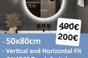 LED Bathroom Mirror Oval 50x80cm Bluetooth Antifog