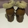 Worn Once. Shearling, open toe tan boot. Image 5