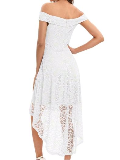 Off Shoulder High Low Hem Lace Cocktail Dress XL