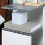 Nightstand with 4 Wheels, 3 Shelves, 35 x 29.5 x 65.5 cm, Gray/White Image 3