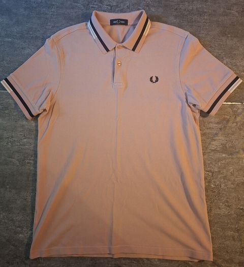 Fred Perry Men's Twin Tipped Polo Shirt Dusty Pink Rose Size L