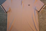 Fred Perry Men's Twin Tipped Polo Shirt Dusty Pink Rose Size L