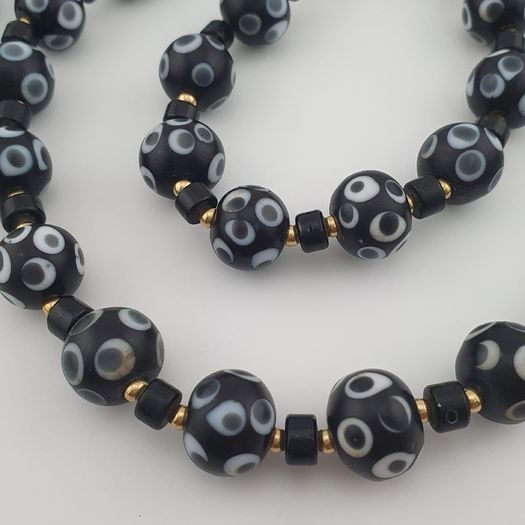 Vintage Venetian Style Thousand Eyes Glass Beads Necklace