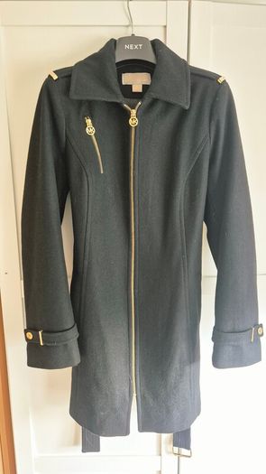 Michael Kors Wool-Blend Coat in Black Size S (10)