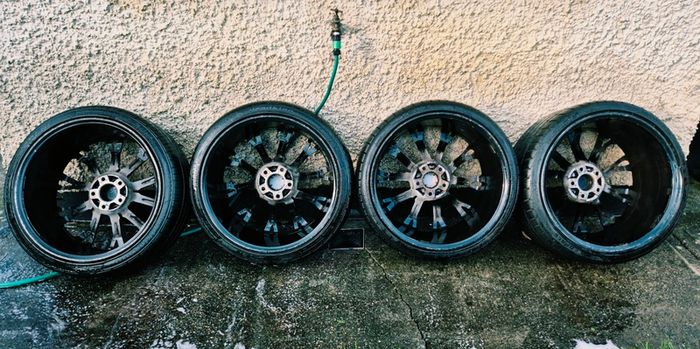 R20 5x120 BMW Style 669M staggered alloy wheels with good tyres