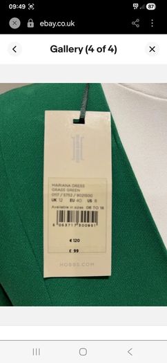 HOBBS cocktail v neck dress green. Size 12