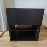 IKEA Black Brown Bedside Table / Nightstand with Glass Top Image 8