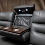 3 Seater Titan Plus Electric Dark Grey Leather Recliner Sofa Image 3