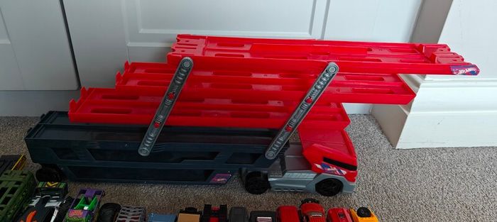 Hot wheels transporter and hot wheels model cars